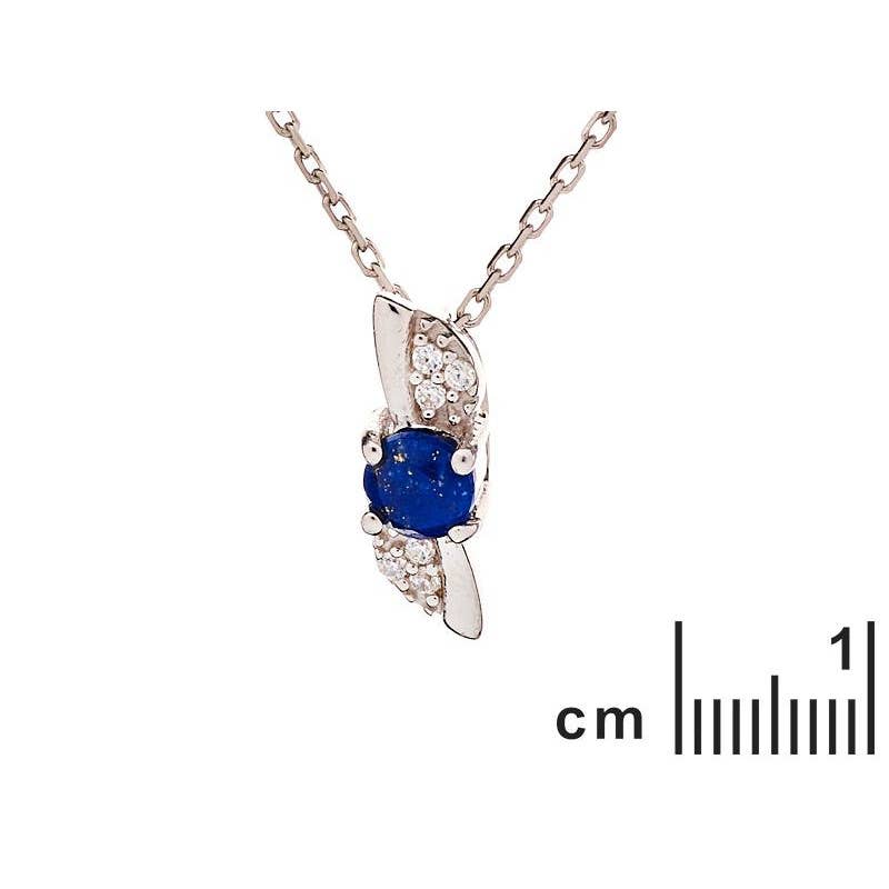 Runder Anhänger aus blauem Lapislazuli, 925 Sterlingsilber