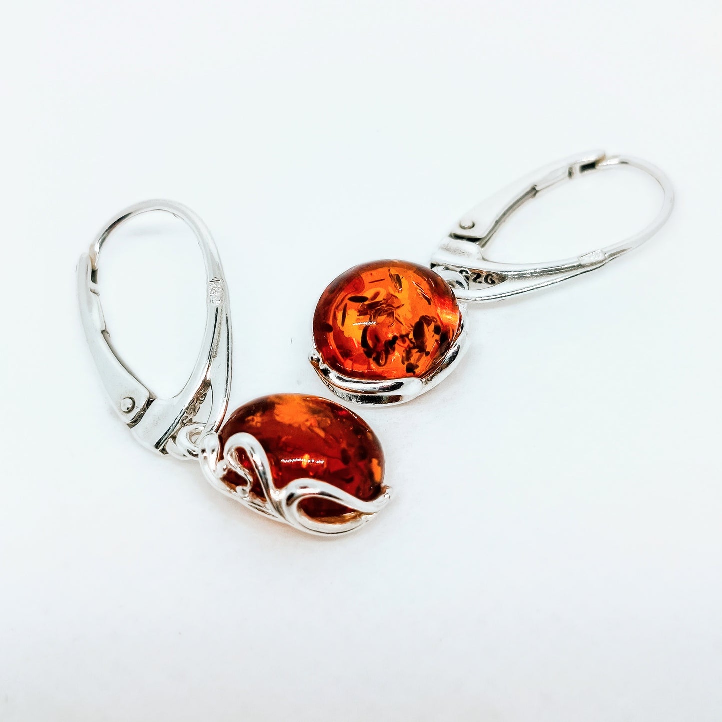 Bernsteinohrringe Julia, 925 Silber