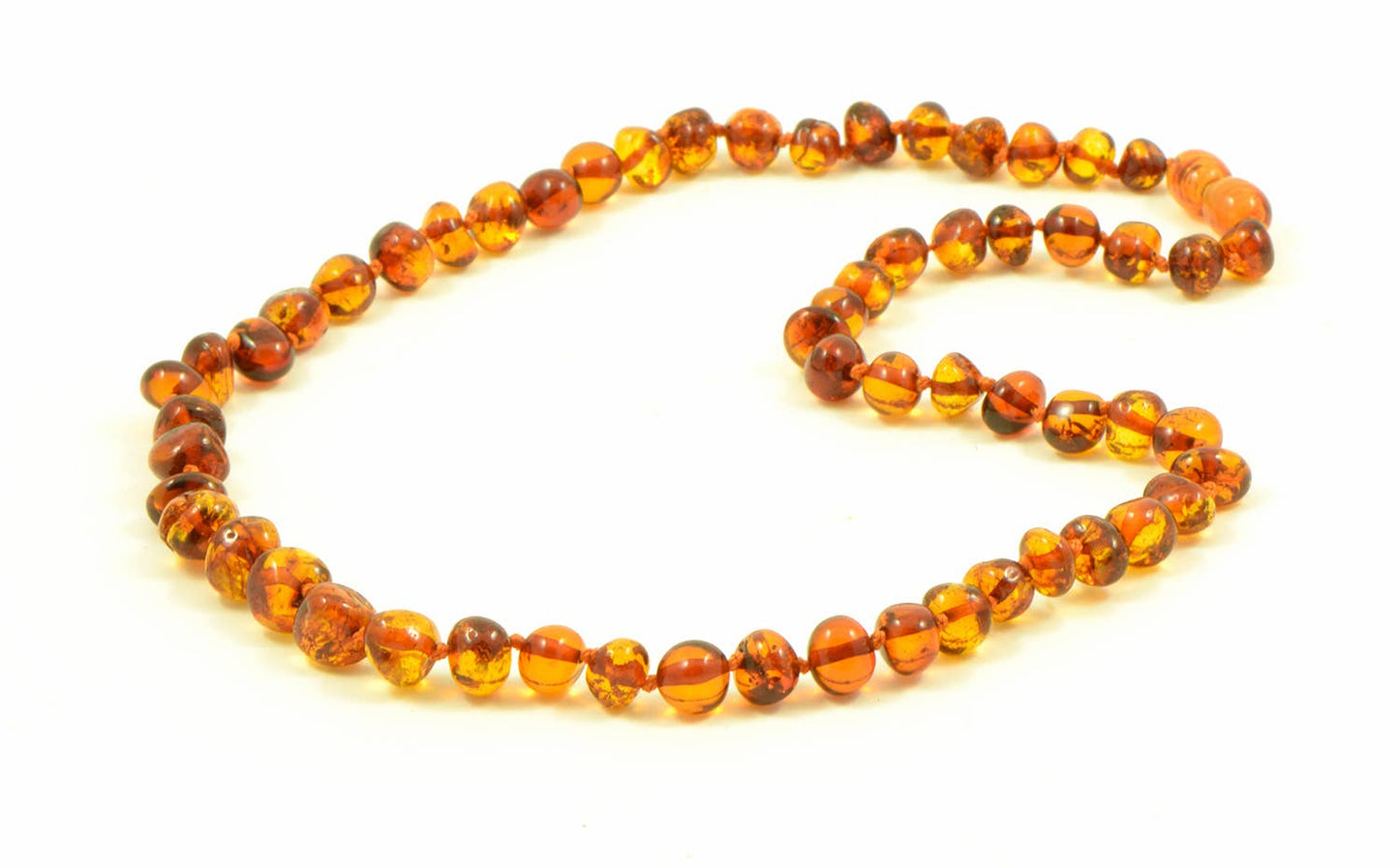 polierte Bernsteinperlen Halskette, cognac