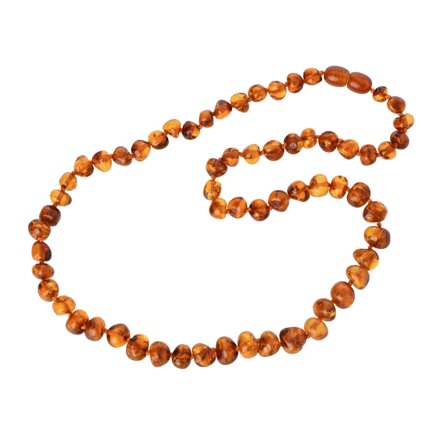 polierte Bernsteinperlen Halskette, cognac
