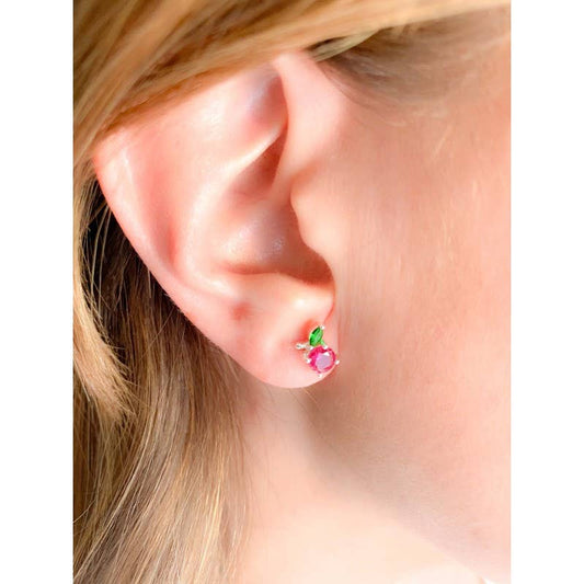 Boucle d'oreille Cerise 6,5 X 7,5 MM Argent 925