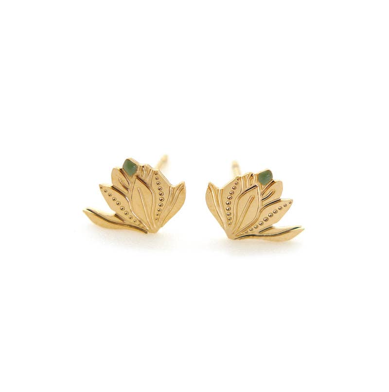 MINI MAGNOLIA STUD EARRINGS