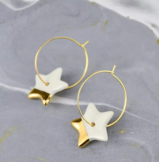 Little stars, hoop earrings 