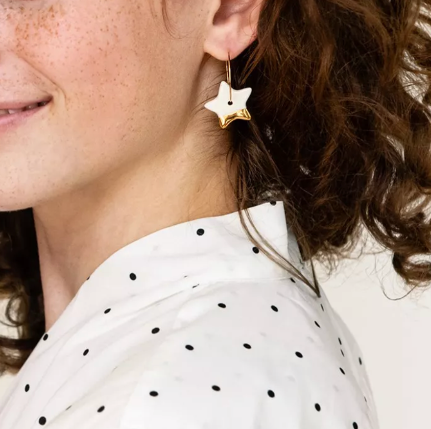 Little stars, hoop earrings 