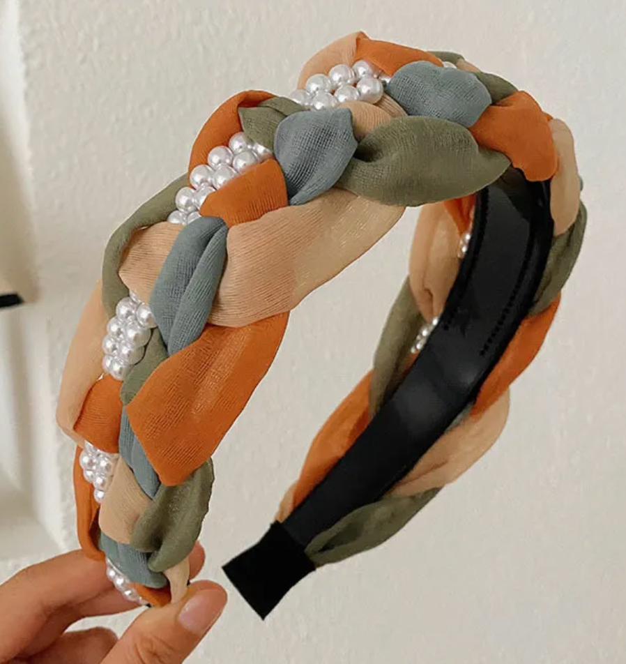 Headband "Valeska" with pearl border