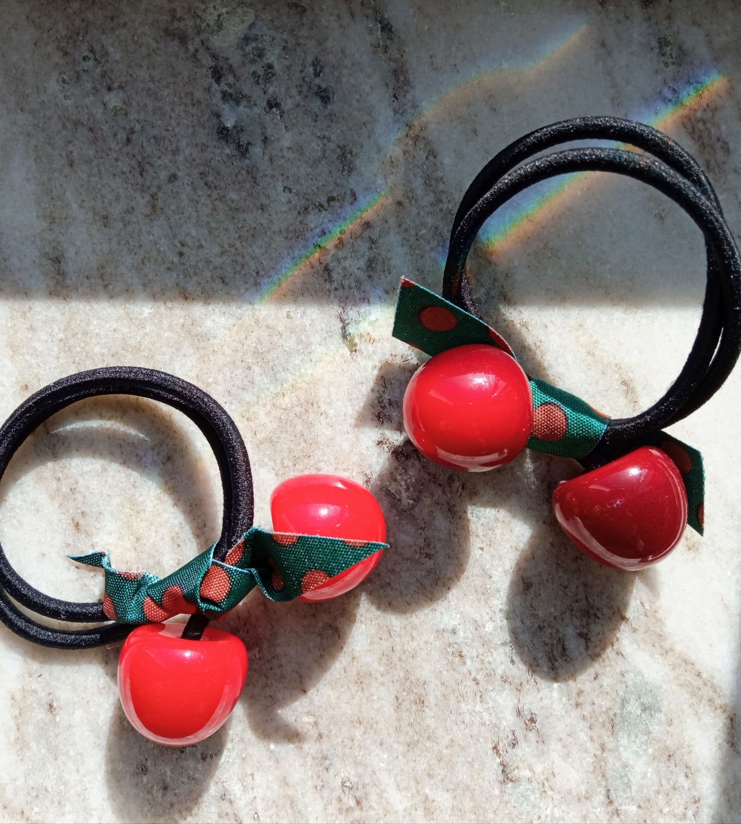 “Cherry” hair ties, pack of 5