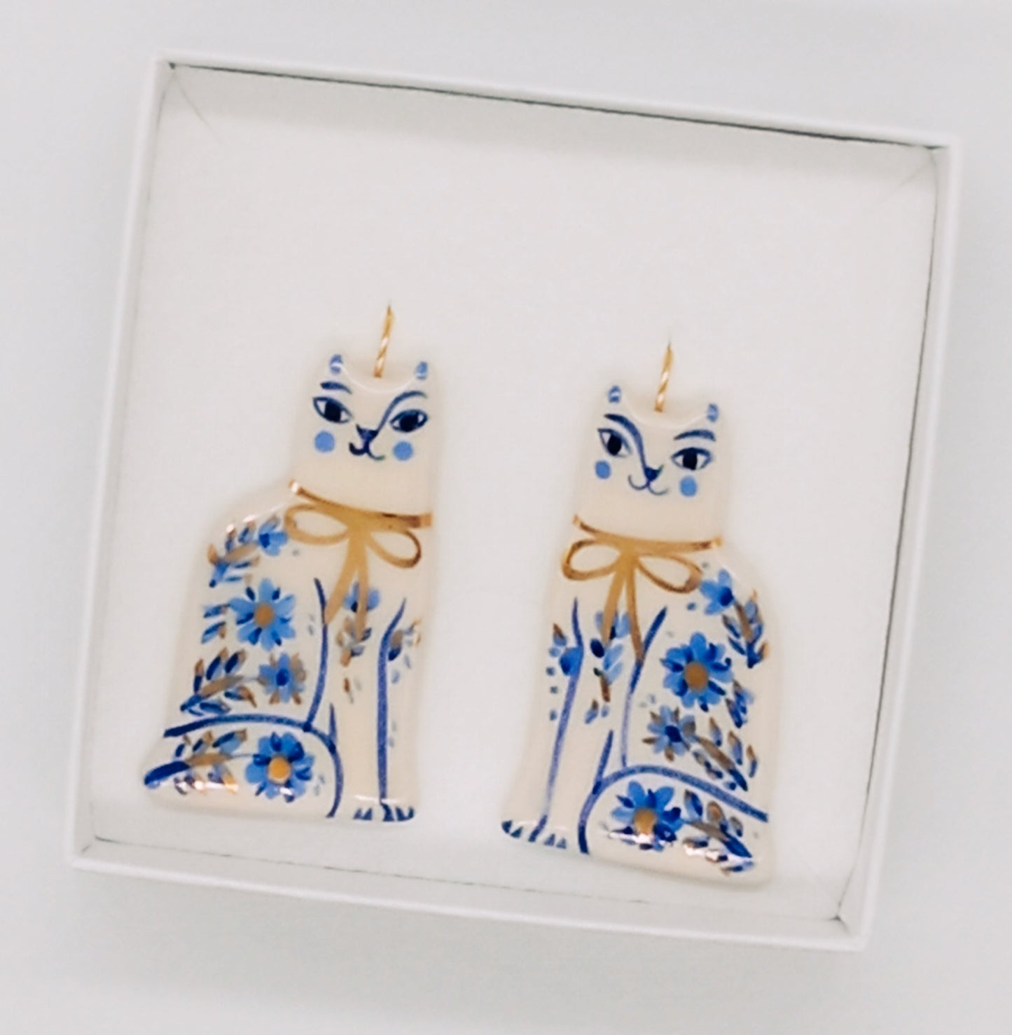 Blue cats, earrings