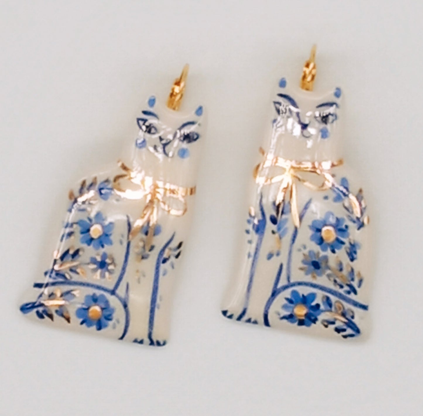 Blue cats, earrings