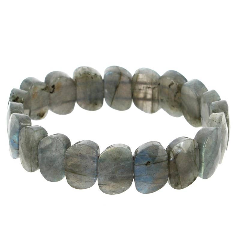 Labradorite EXTRA Armband 10 x 15 mm facettierte Platten