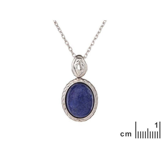 Blauer Lapislazuli-Anhänger, 925 Antiksilber, 1,2+0,6 cm