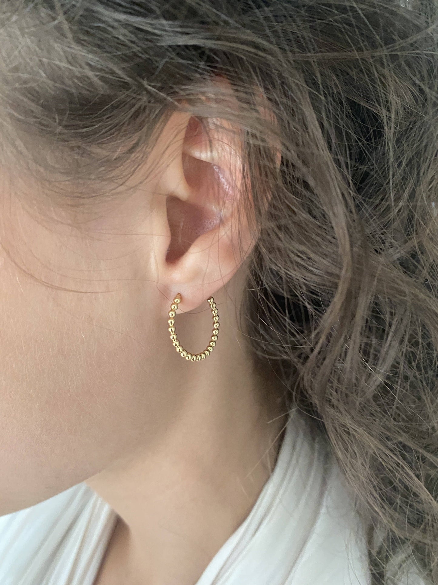 Elona ball hoop earrings