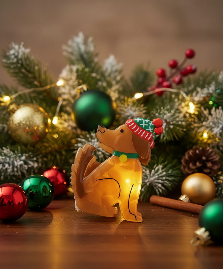 Weihnachtliches Produktbild für das handgefertigte Eichhörnchen